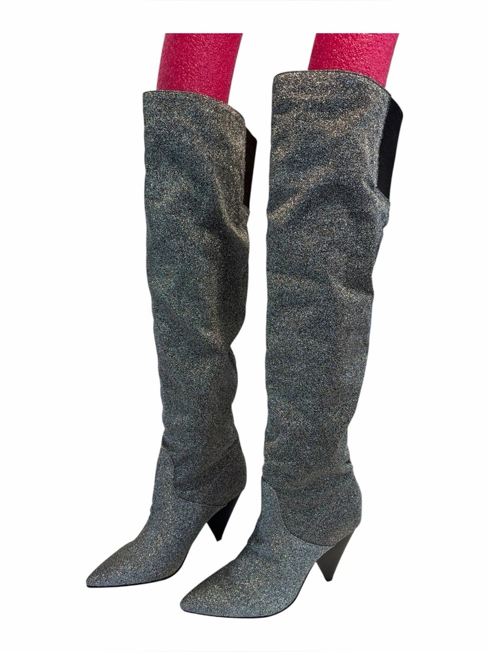 INDIGO RD. Women’s Metallic Glitter Slouchy Knee High Pointed Toe Boots size 7.5
